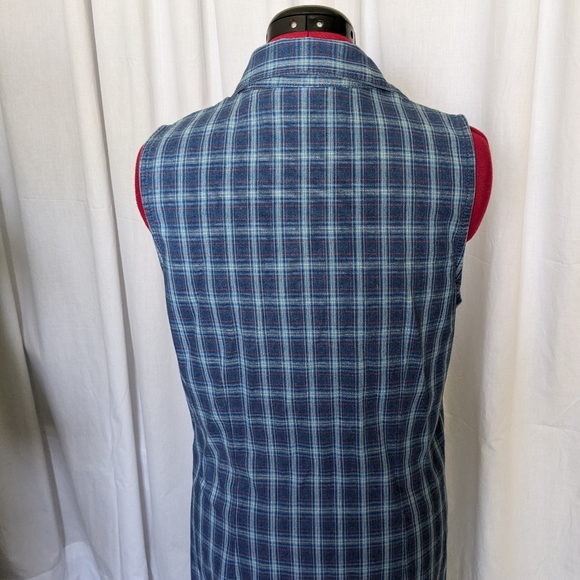 Faded Glory Blue Plaid Button Up Maxi Dress Large - Picture 4 of 7